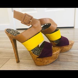 Jessica Simpson ERIKA heels. Purple/Yellow